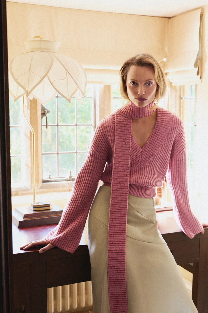 Thun Cropped Sweater Pink Melange