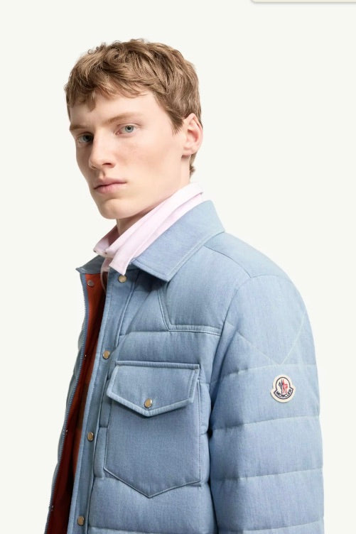 Tiriol Denim Down Shirt Jacket Pastel Blue