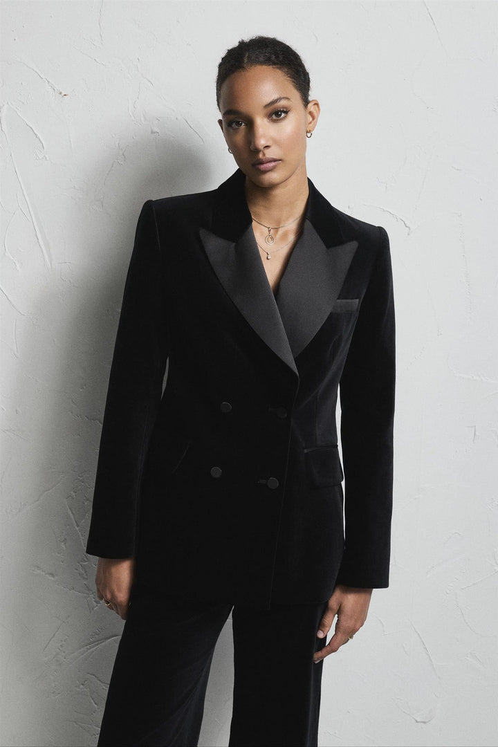 Francis Velvet Blazer Black
