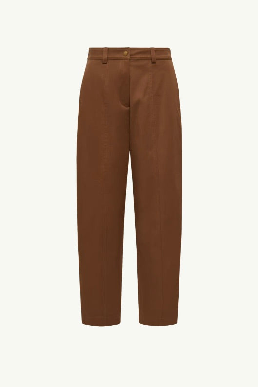 Straight Leg Cotton Gabardine Trousers
