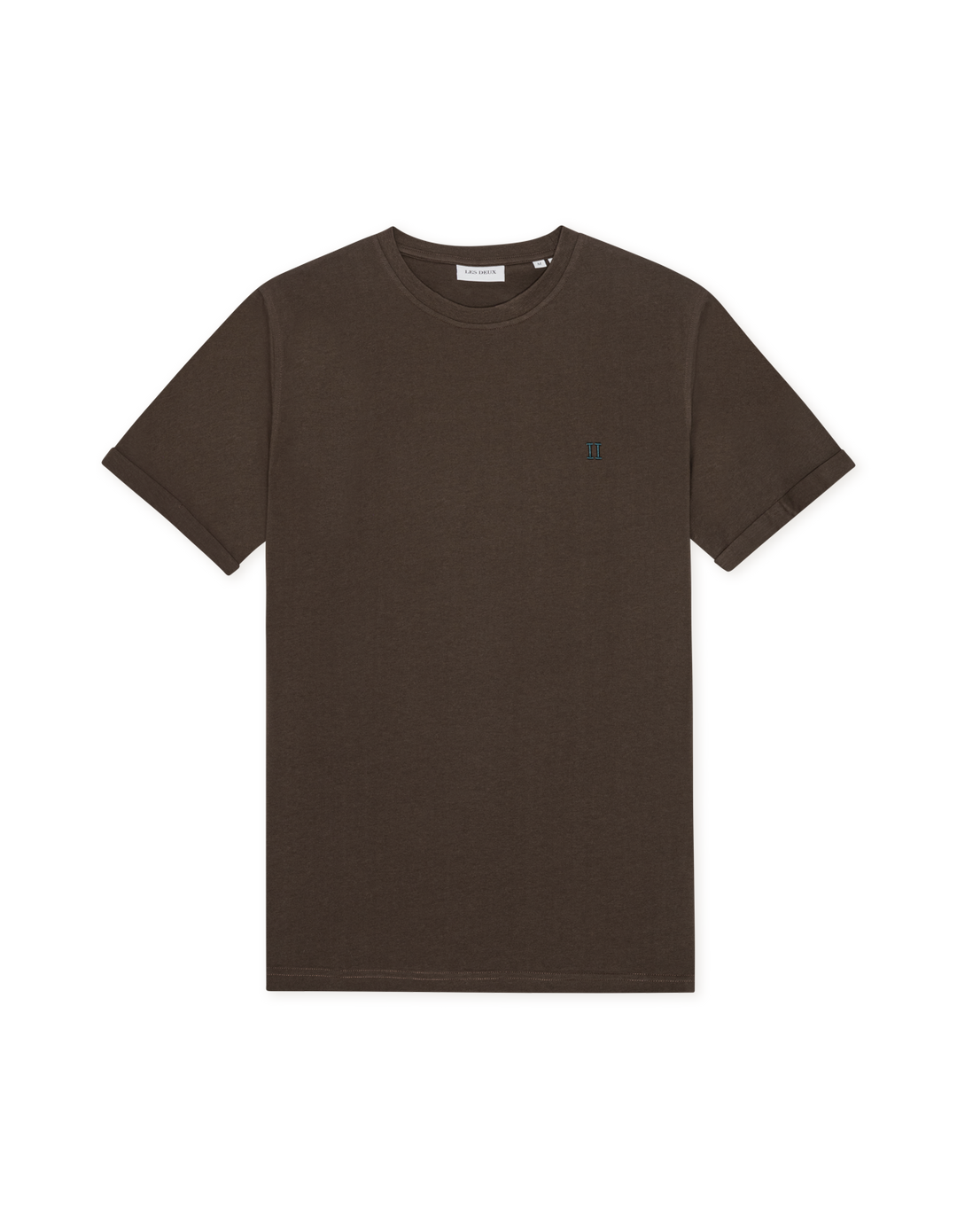 LES DEUX Norregaard Contrast T-Shirt Turkish Coffee Brown - Dale