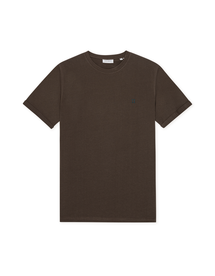 LES DEUX Norregaard Contrast T-Shirt Turkish Coffee Brown - Dale