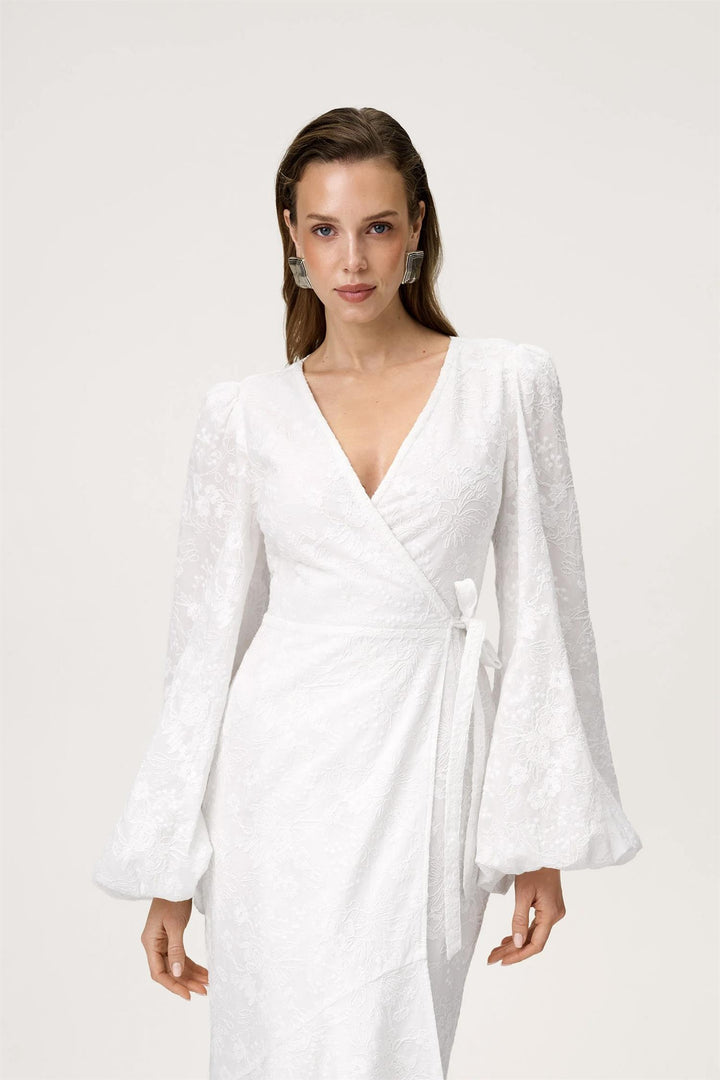 Portofino Maxi Dress White Embroidery