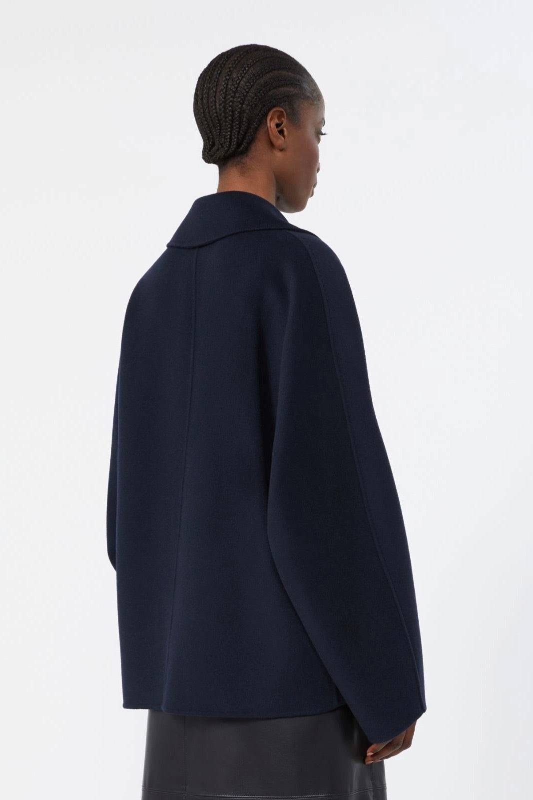Wool Drap Pea Coat Midnight Blue