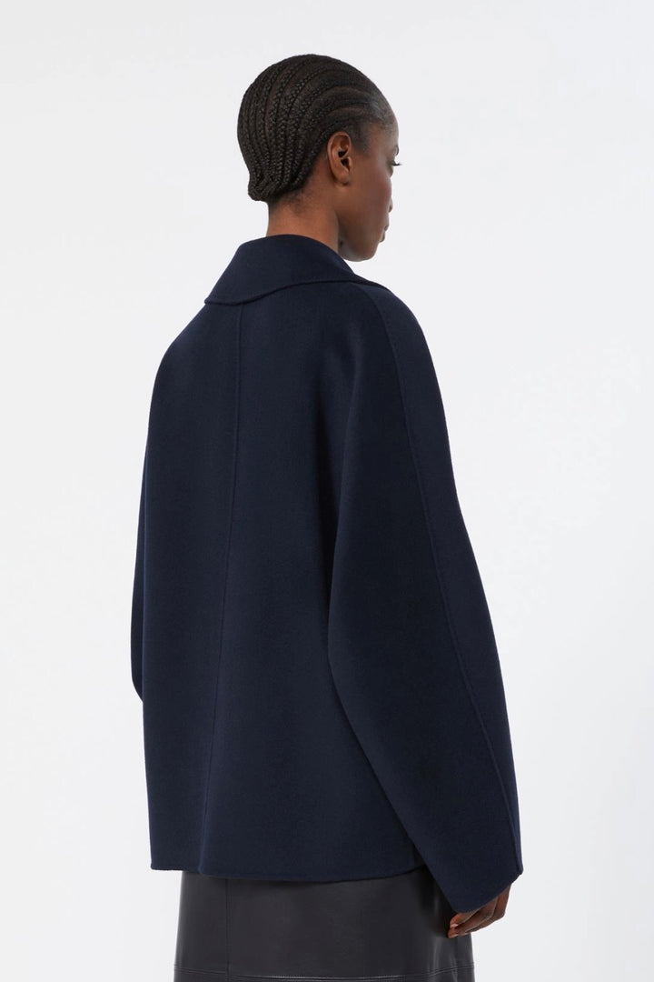 Wool Drap Pea Coat Midnight Blue