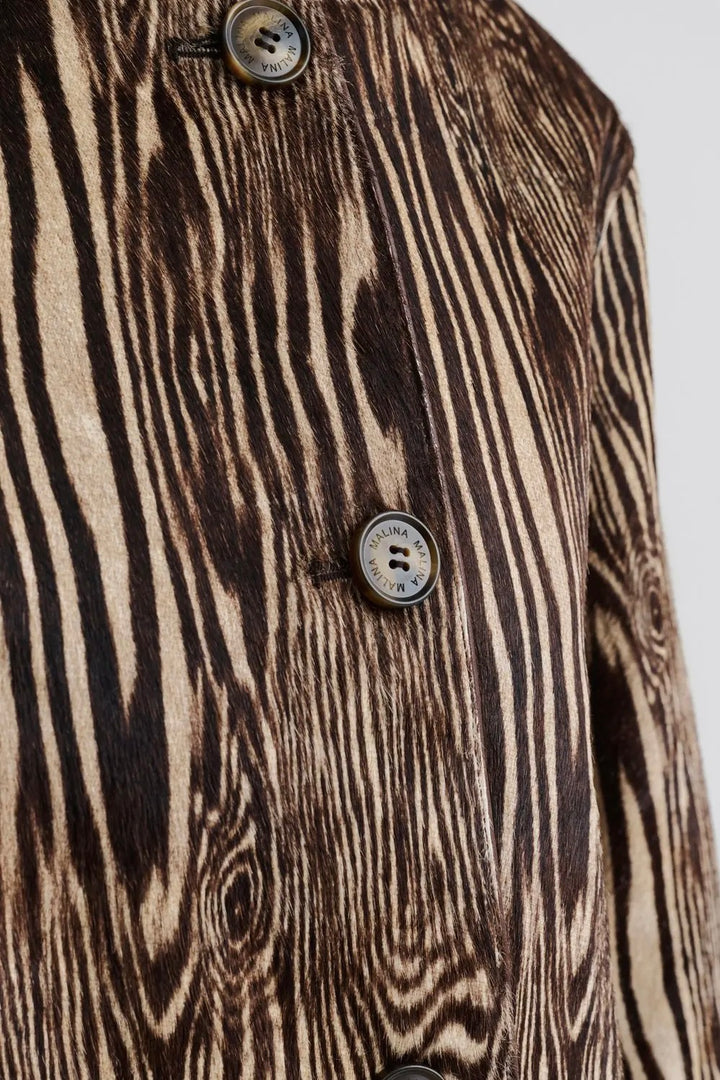 BY MALINA Zellea Moire Leather Coat - Dale