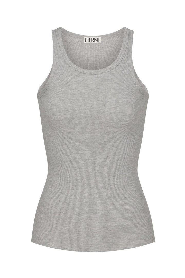 ETERNE - High Neck Fitted Tank Heather Grey - Dale