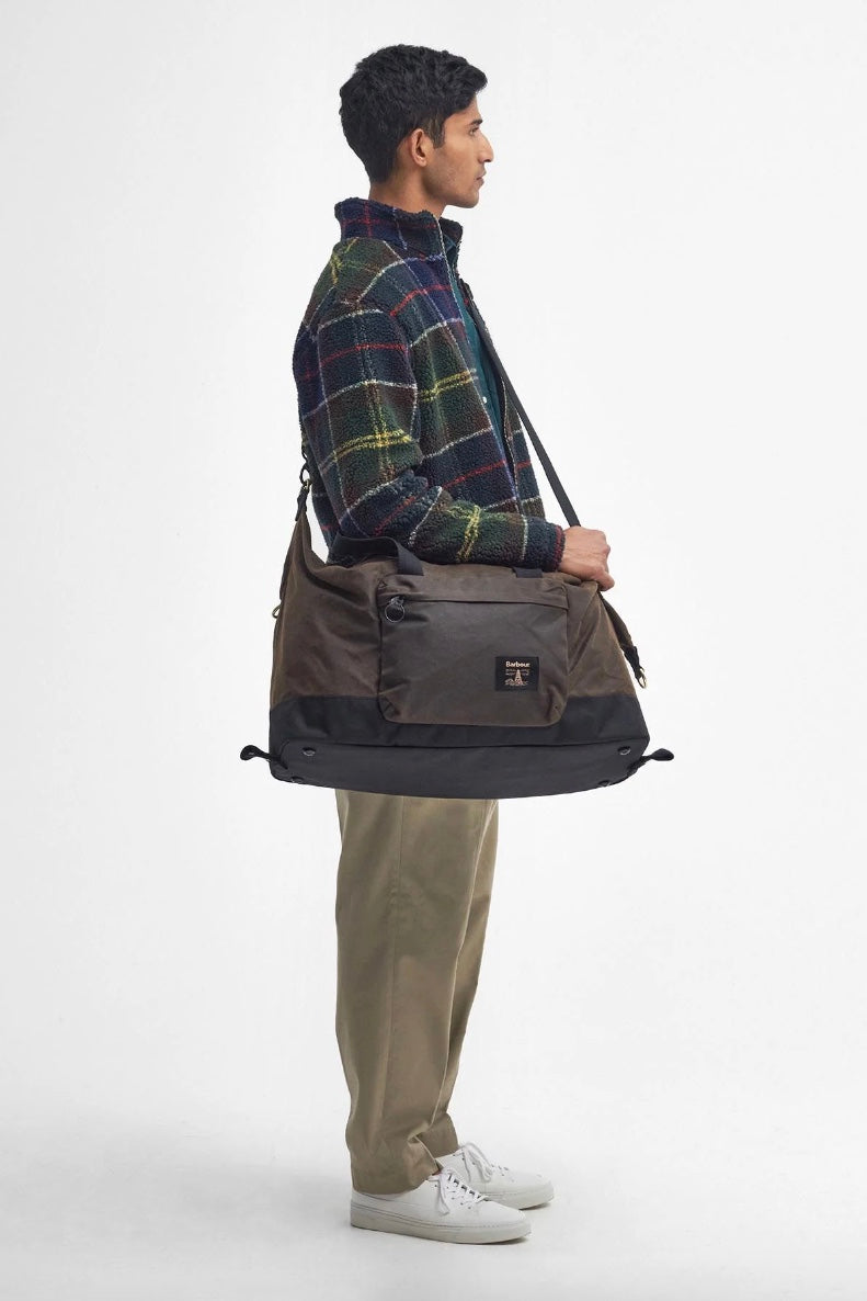 Field Waxed Holdall Olive/Black