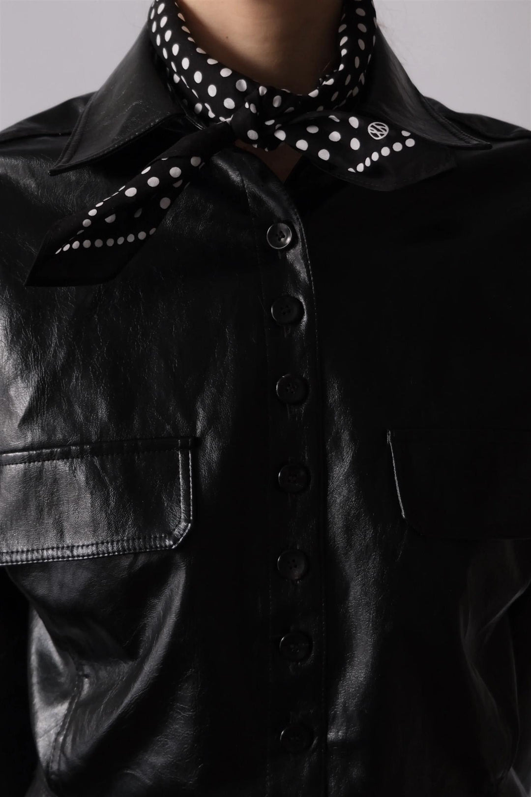 LE SCARF Cotton Polkadot Scarf Black 55x55 - Dale