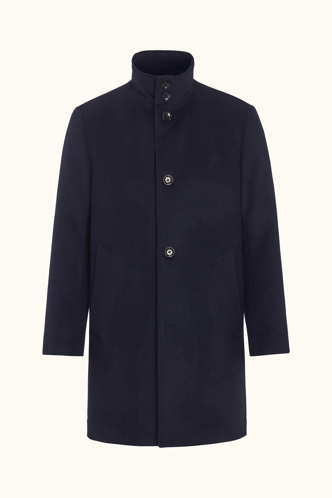 Chimney Collar Coat Dark Blue