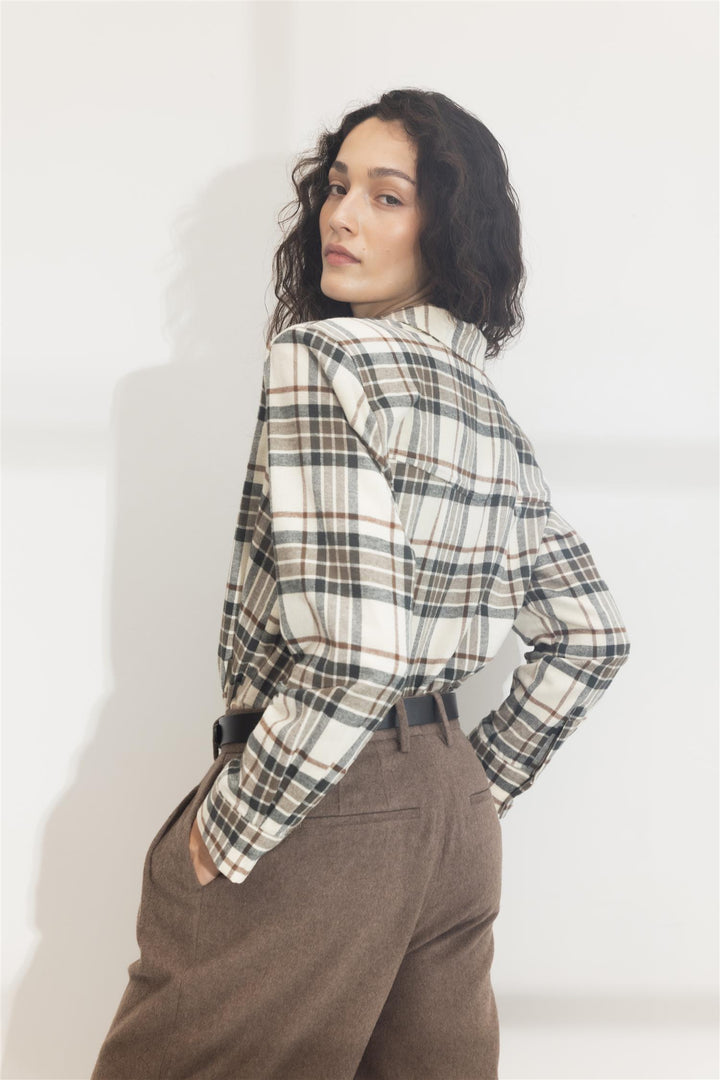 Joan Flannel Shirt Green Check