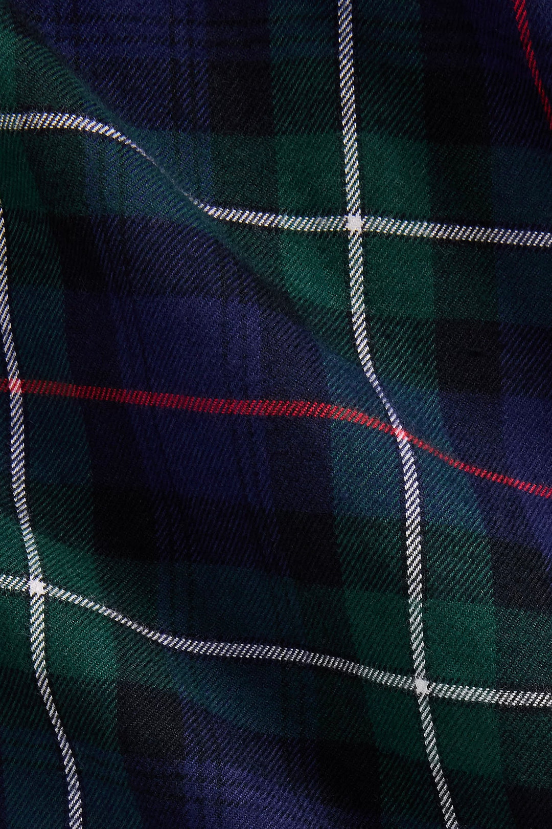 Custom Fit Plaid Twill Shirt Evergreen/Red