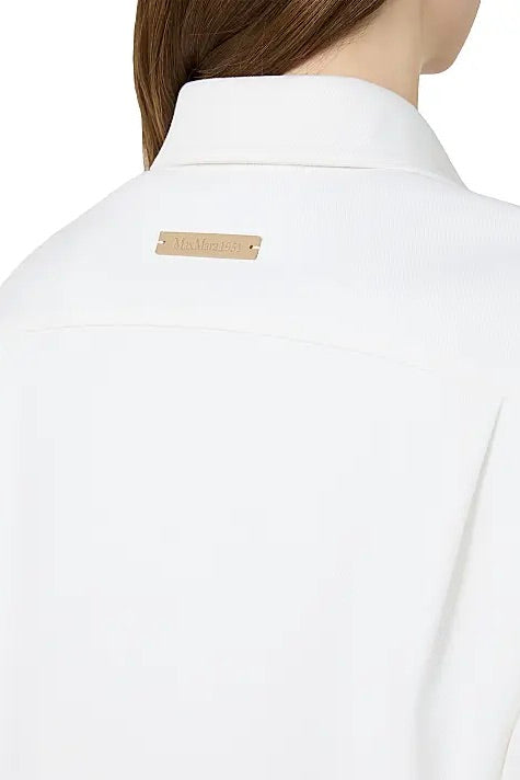 Stretch Cotton Cropped Jacket Optical White