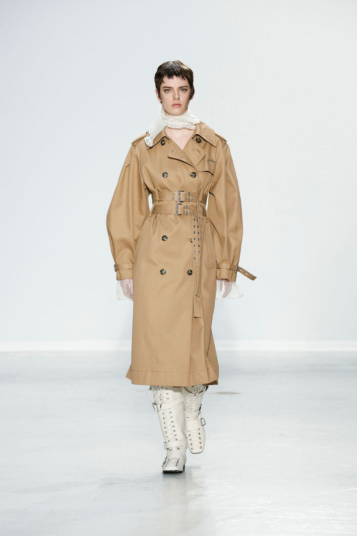 Bonded Cotton Trench Coat Tigers Eye