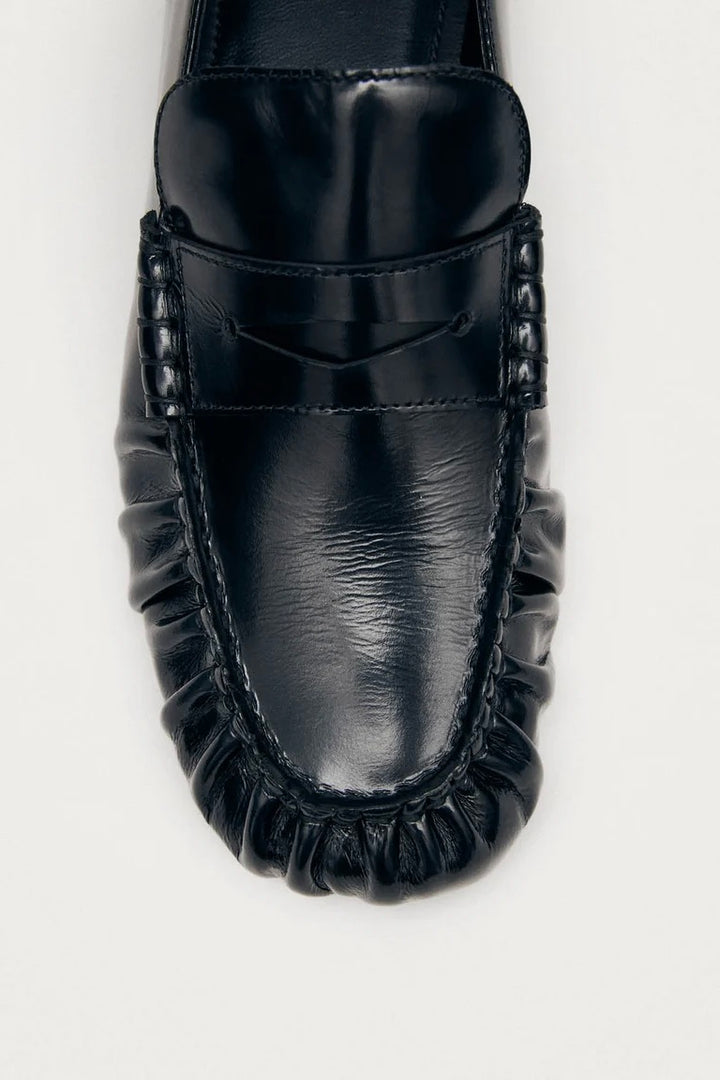 Aven Black Leather Loafers