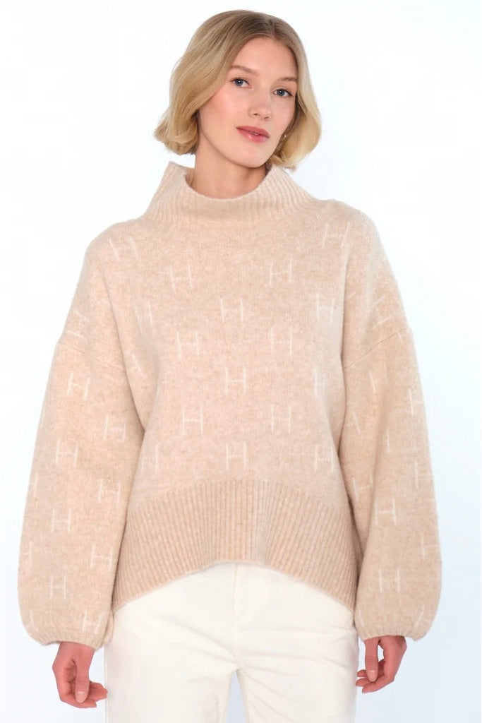 Fam Short Sweater Light Beige Melange