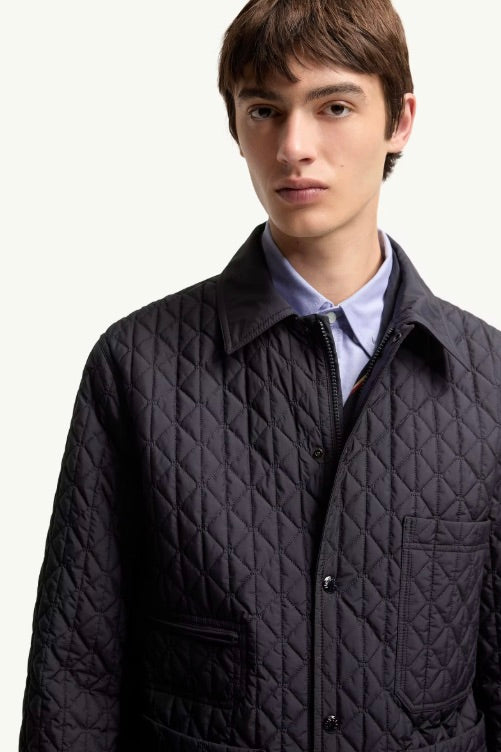 Theoline Diamond-Quilted Padded Mid-Length Jacket Navy