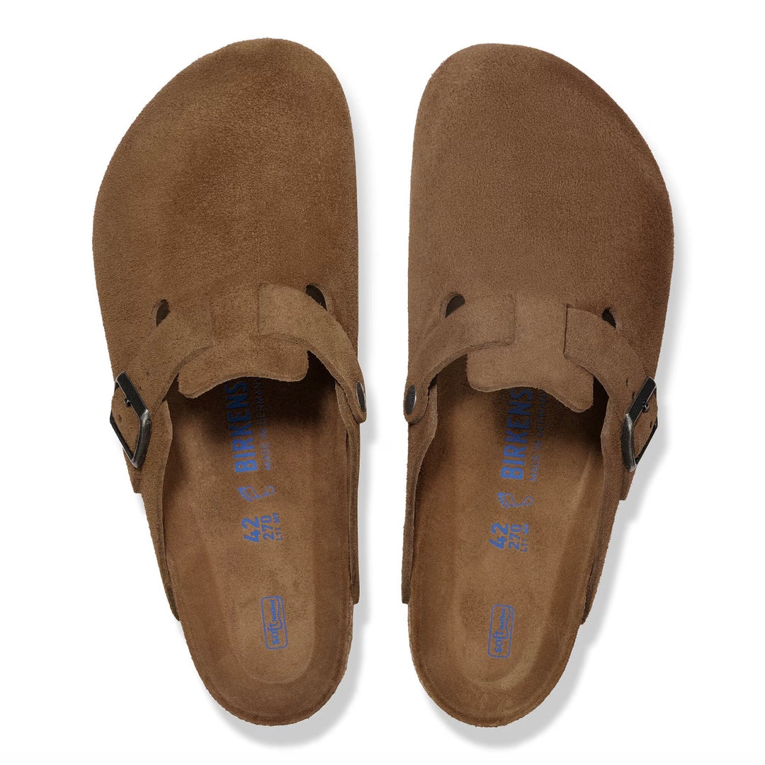 Boston Soft Footbed Suede Leather Dark Tea Herre