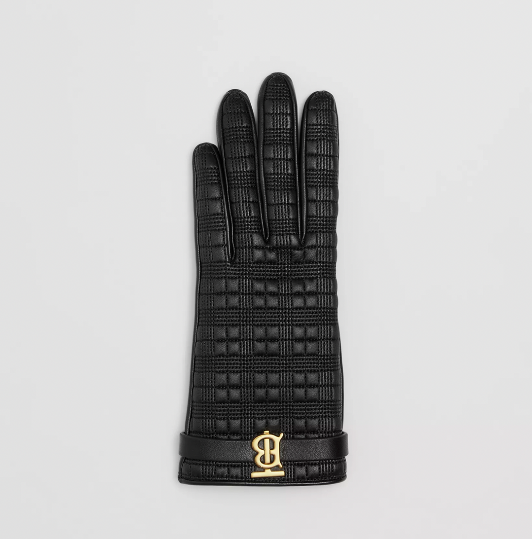 Cashmere-lined Quilted Leather Gloves