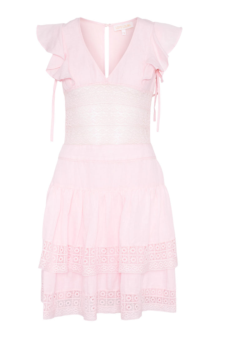 Maya Linen Mini Dress Light Pink