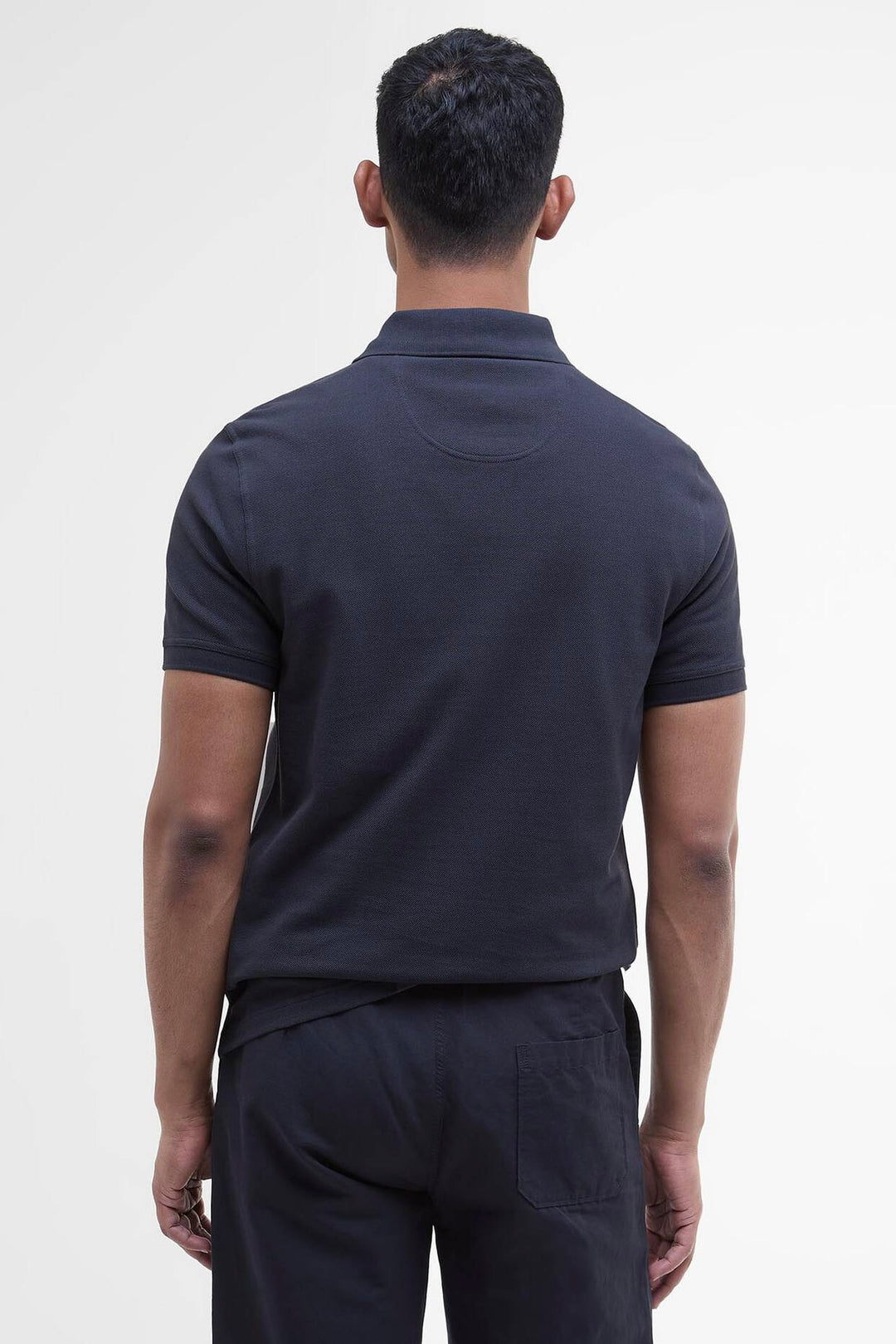 BARBOUR Tartan Pique Polo Shirt Navy - Dale