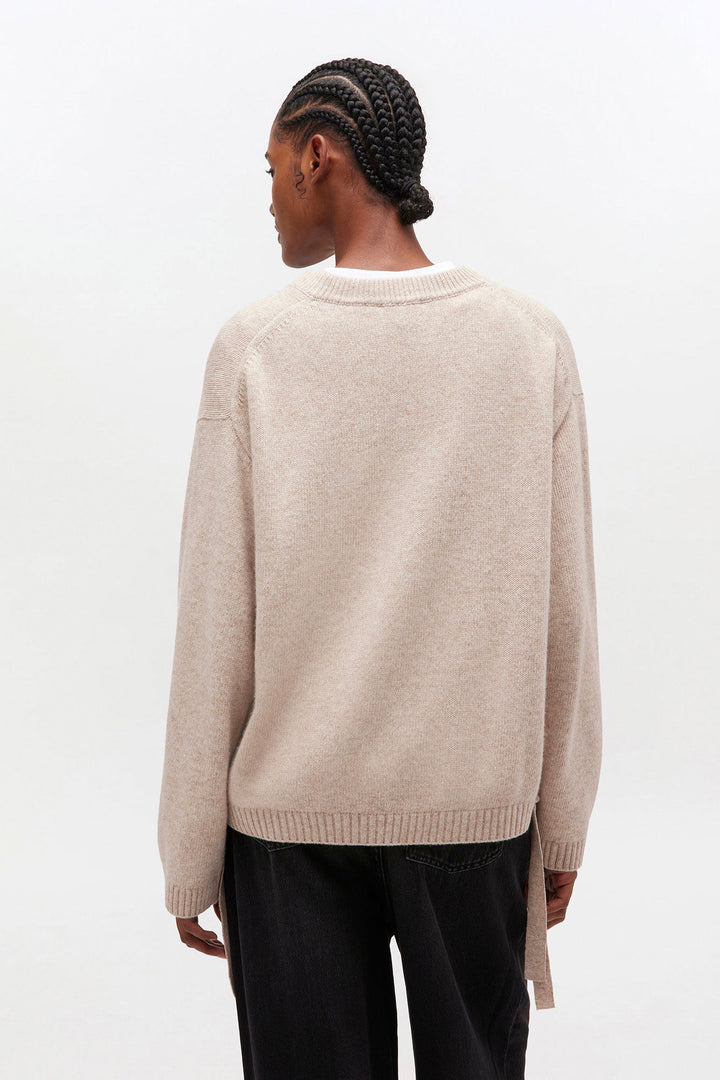 Future Wool Mix Oversized O-Neck Sand