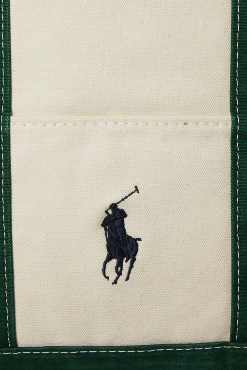 POLO RALPH LAUREN Big Pony Canvas Tote Cream/Green - Dale