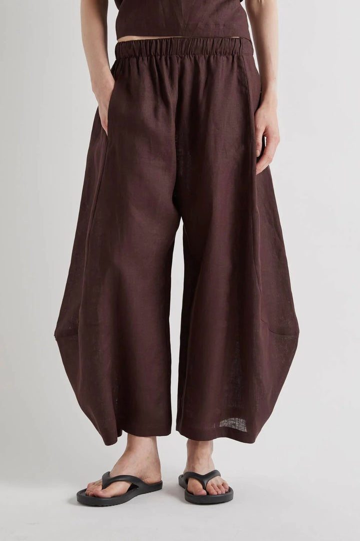 Linen Balloon Pants Moka