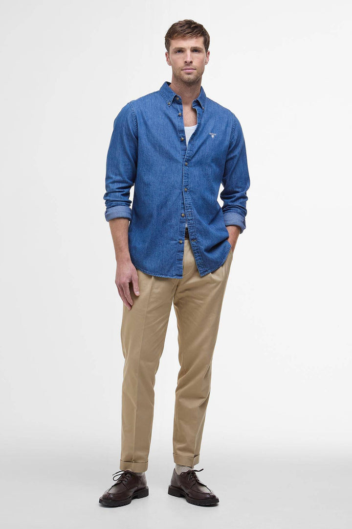 Light Denim Crest Tailored Shirt