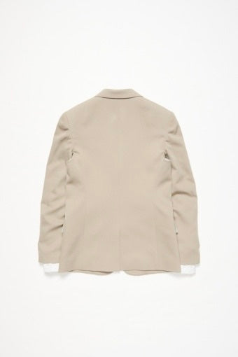 Layered Wool Suit Jacket Beige