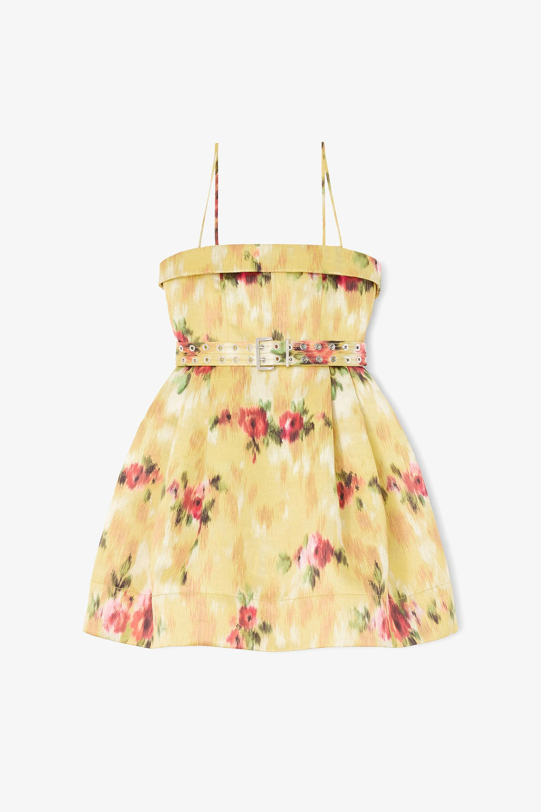 Printed Duchesse Satin Bubble Mini Dress