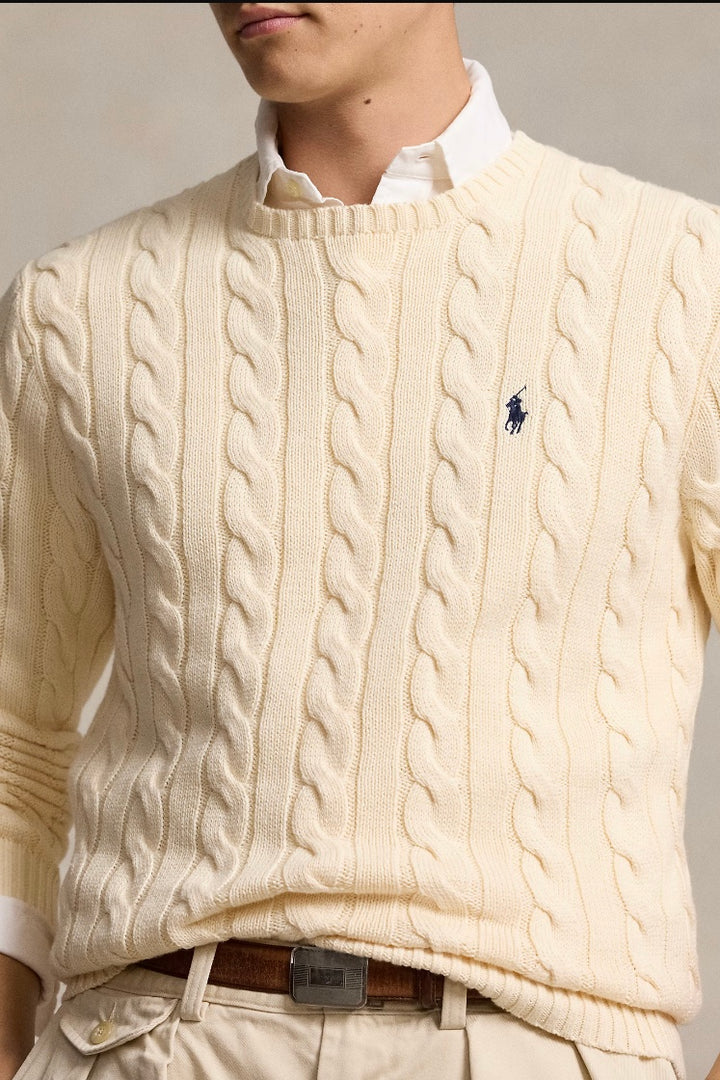 Cable-Knit Cotton Jumper Andover Cream