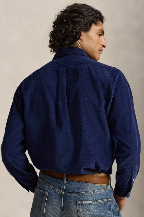 Custom Fit Corduroy Shirt Newport Navy