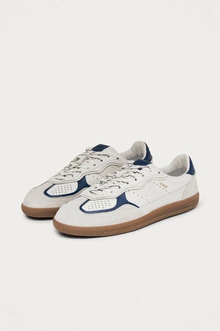 Tb.490 Rife Grain White Navy Leather Sneakers