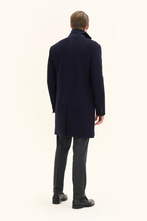 Single Breasted Coat Dark Blue