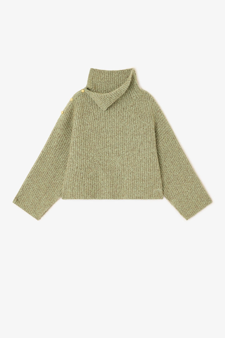 GANNI Melange Brushed Mohair Oversized Sweater - Dale