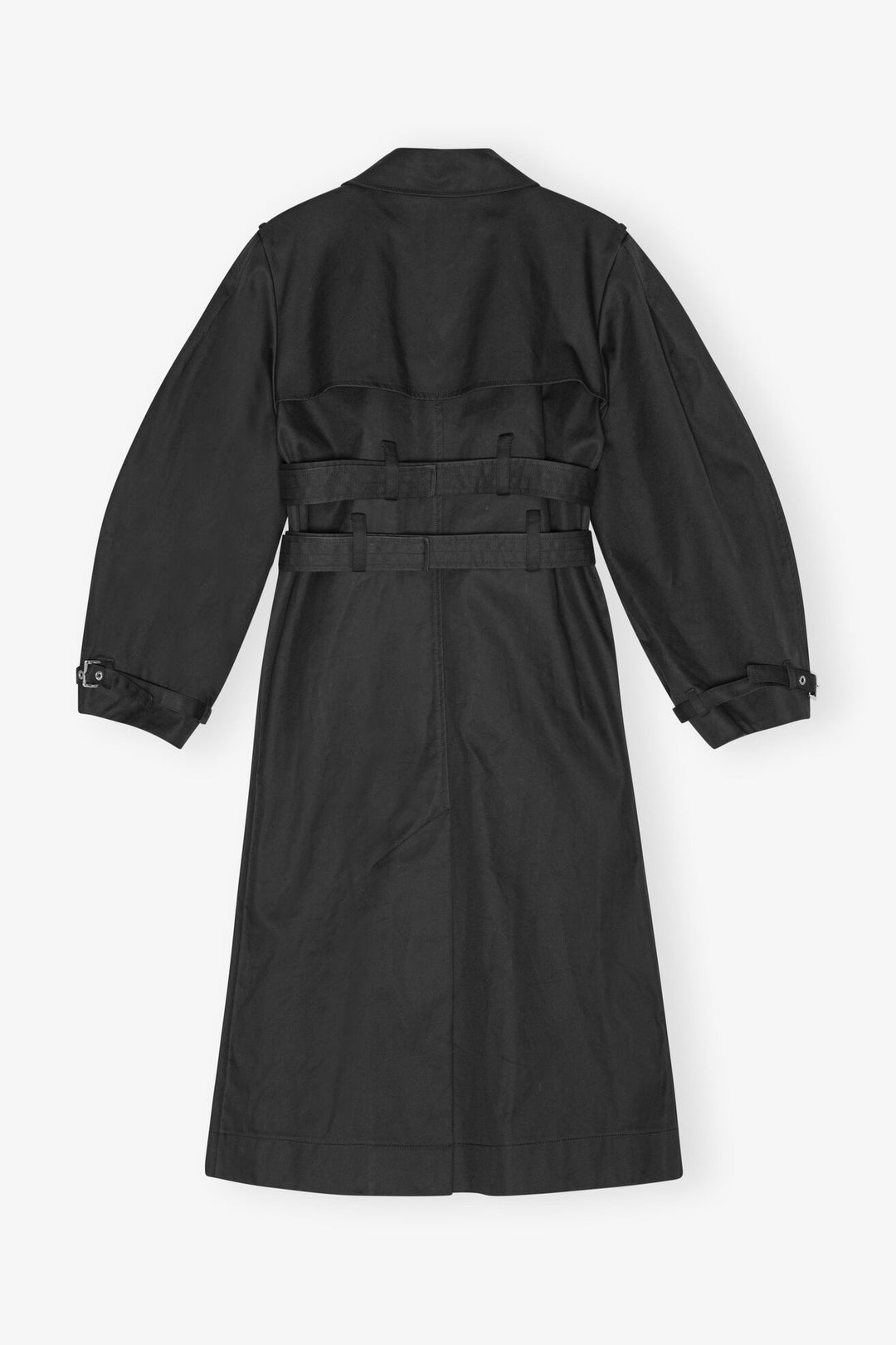 Bonded Cotton Trench Coat Black