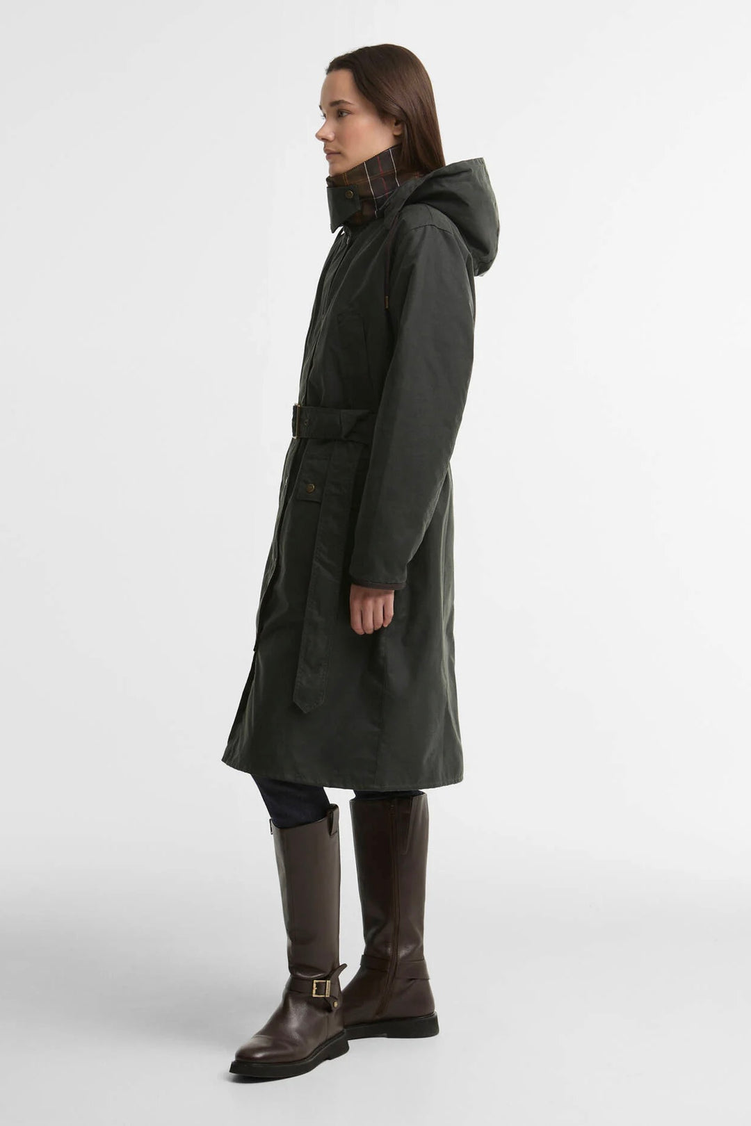 Barbour Antoinette Longline Waxed Jacket Sage