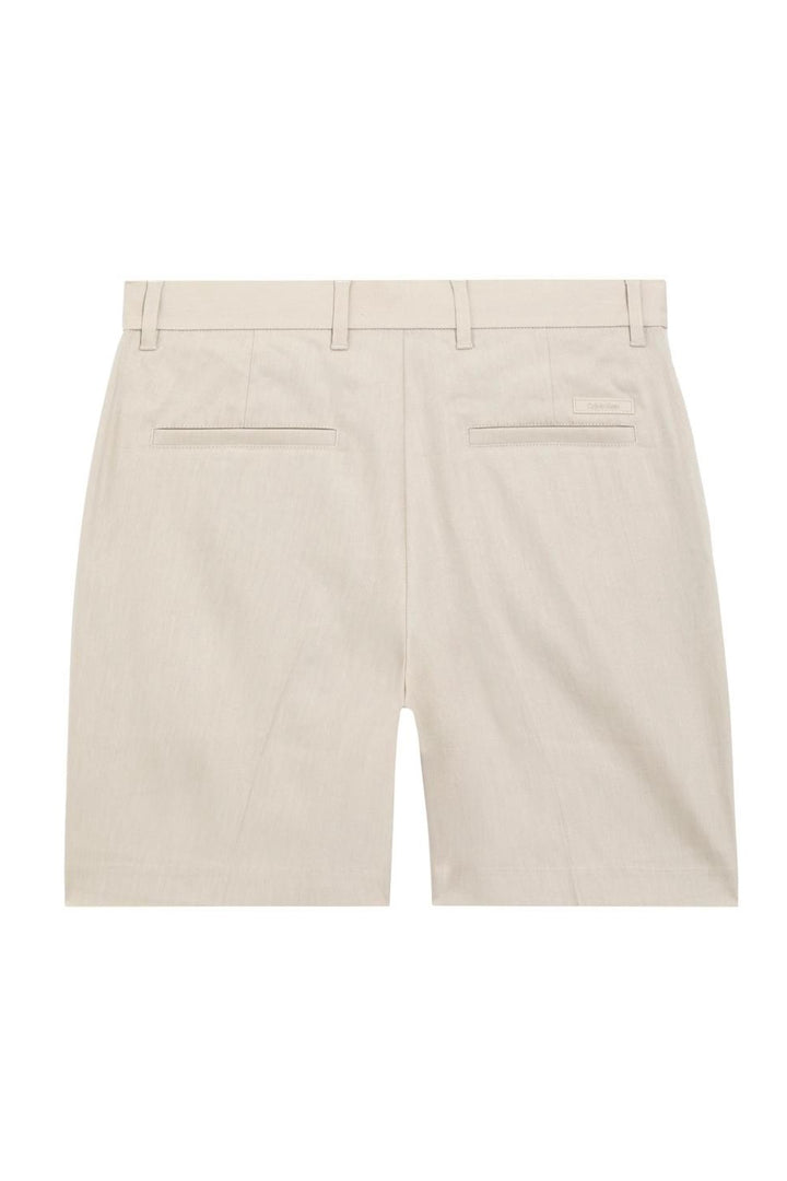 Linen Lyocell Stretch Shorts Silver Lining