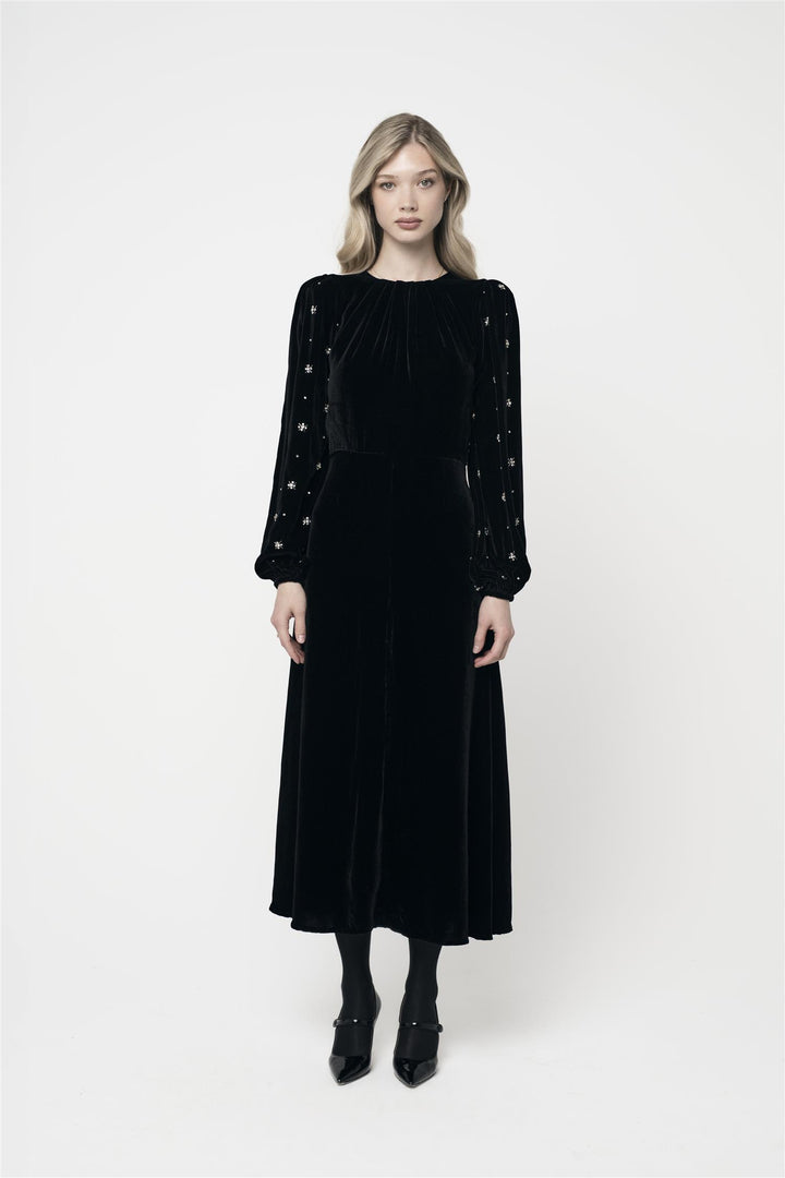 Ava Embellished Dress Black