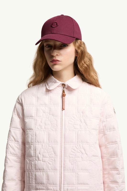 MONCLER Logo Cotton Gabardine Baseball Cap Burgundy - Dale