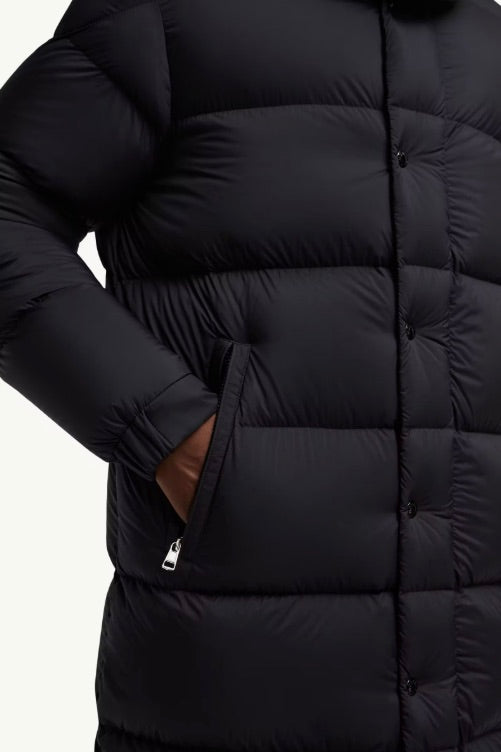 Hanoverian Hooded Long Down Jacket Black