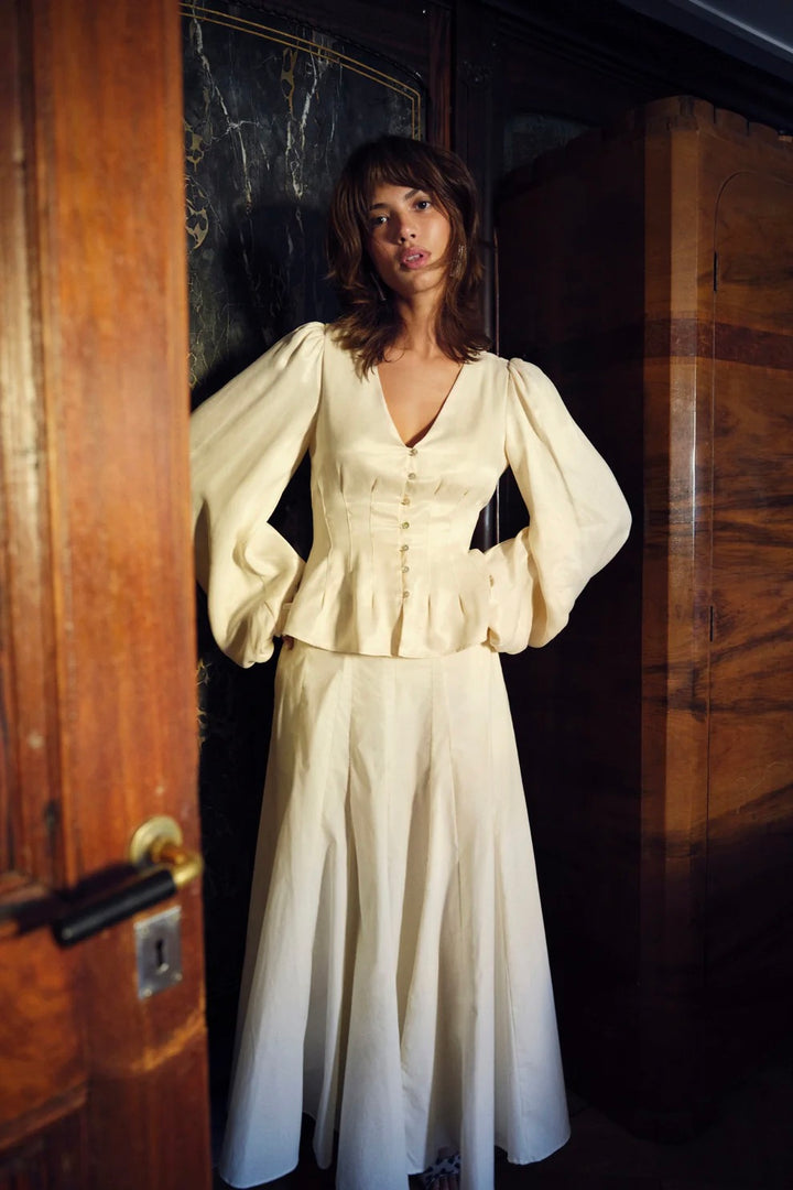 Palena Blouse Butter Yellow/Ivory