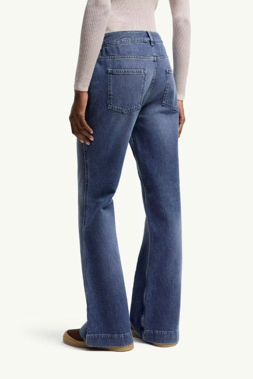 Wide Leg Denim Jeans Blue