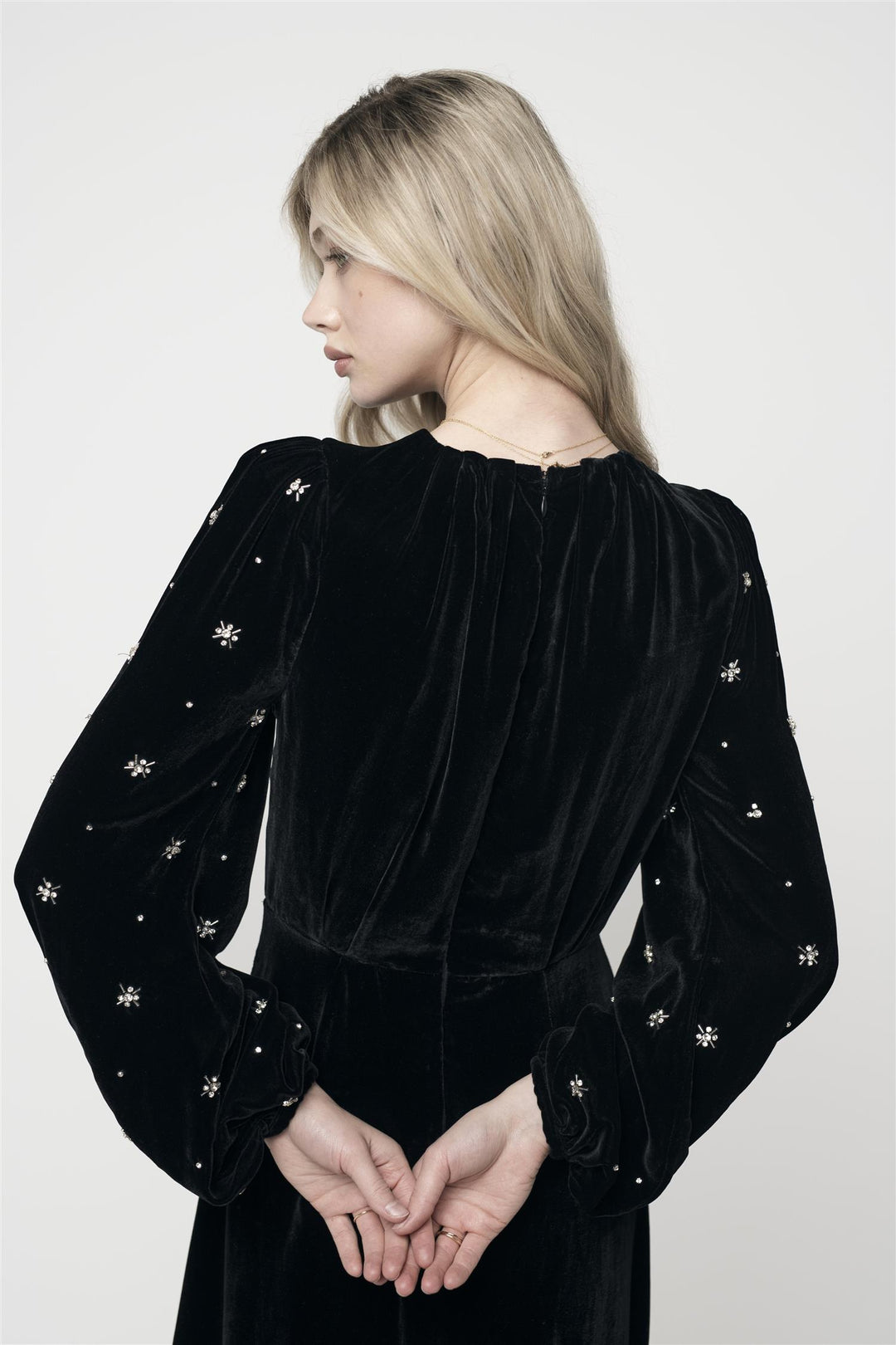 Ava Embellished Dress Black
