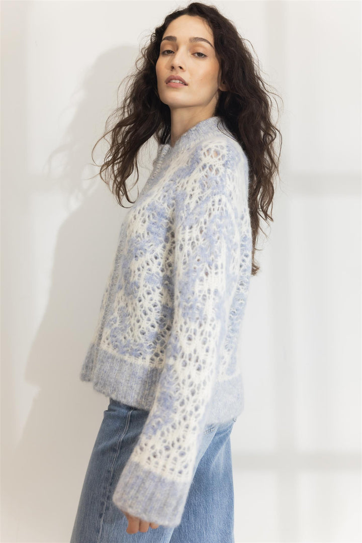 Briana Zip Knit Light Blue