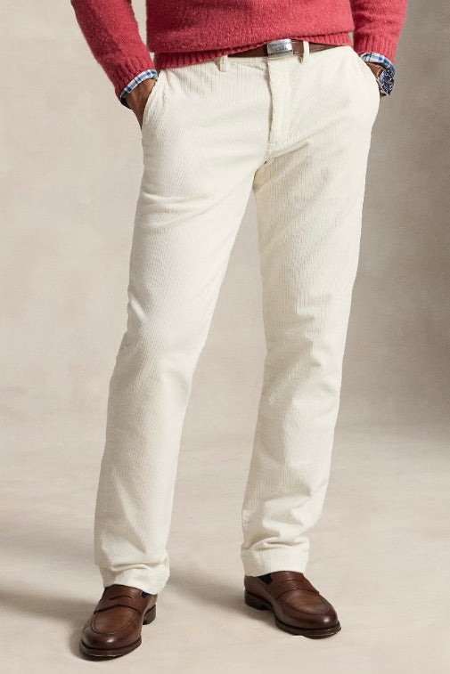 Bedford Straight Fit Corduroy Trousers Warm White