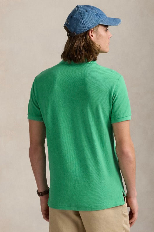 Custom Slim Fit Mesh Polo Shirt Raft Green