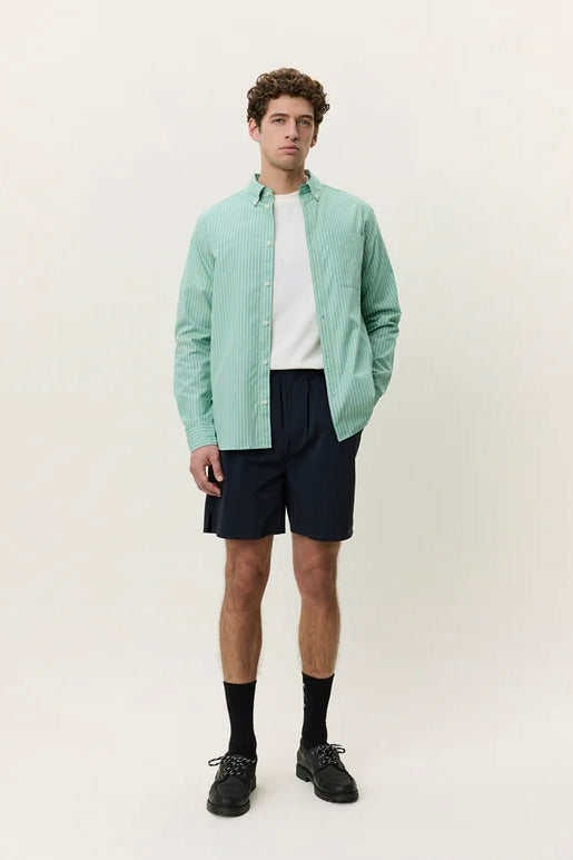 Stripe Poplin Shirt Green Spruce