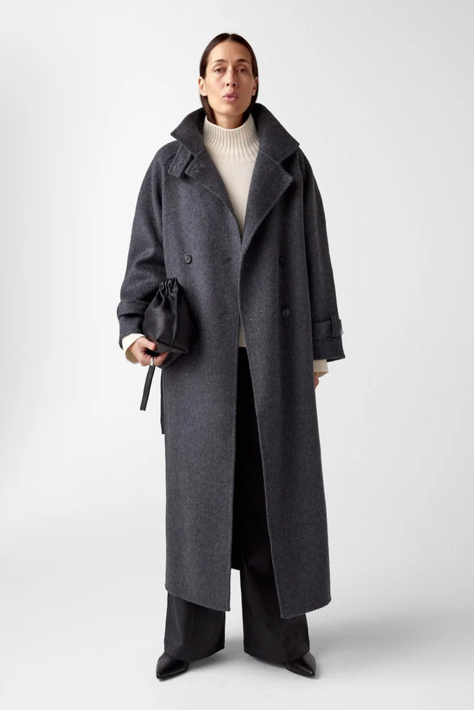 Carmella Wool Coat Grey Melange